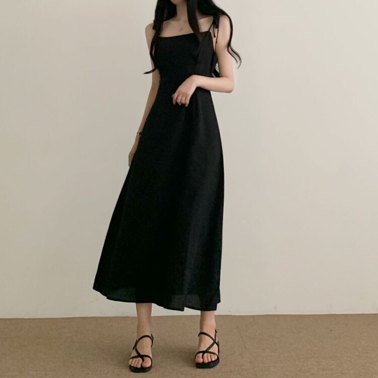 ✧︎*韓国ファッション ワンピース✧︎* リボンピンタックビスチェロングワンピース｜ロングワンピース