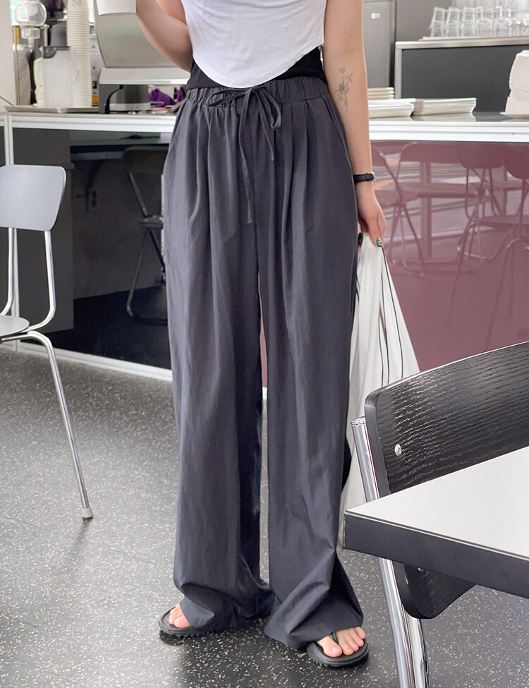 토스 매트 밴딩 롱팬츠 차콜