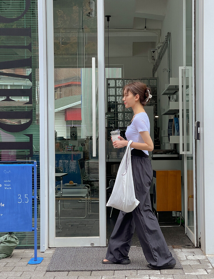 토스 매트 밴딩 롱팬츠 차콜