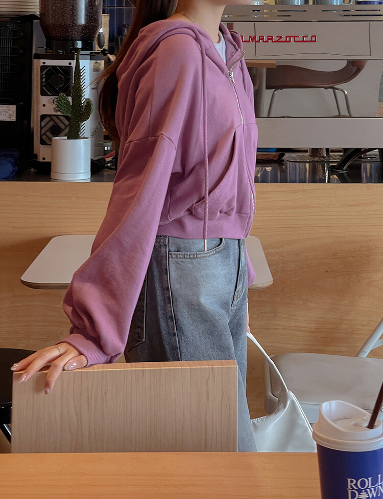 [ベーシック/クロップ]7days#シリーズルーズフィットフード2種 PURPLE