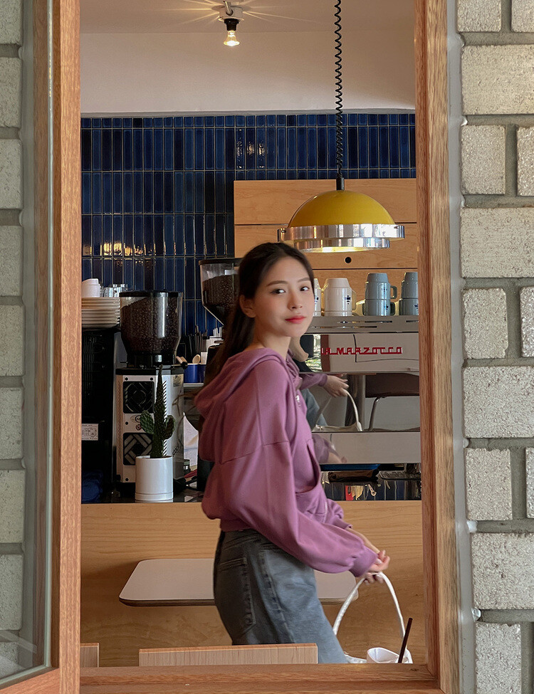 [ベーシック/クロップ]7days#シリーズルーズフィットフード2種 PURPLE