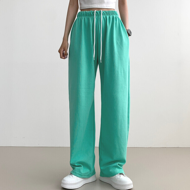 9Col비비드 컬러 롱와이드 밴딩 트레이닝 간절기 팬츠 민트