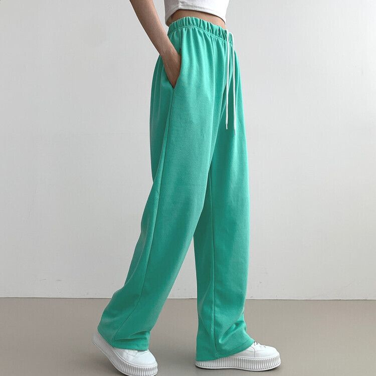 9Col비비드 컬러 롱와이드 밴딩 트레이닝 간절기 팬츠 민트