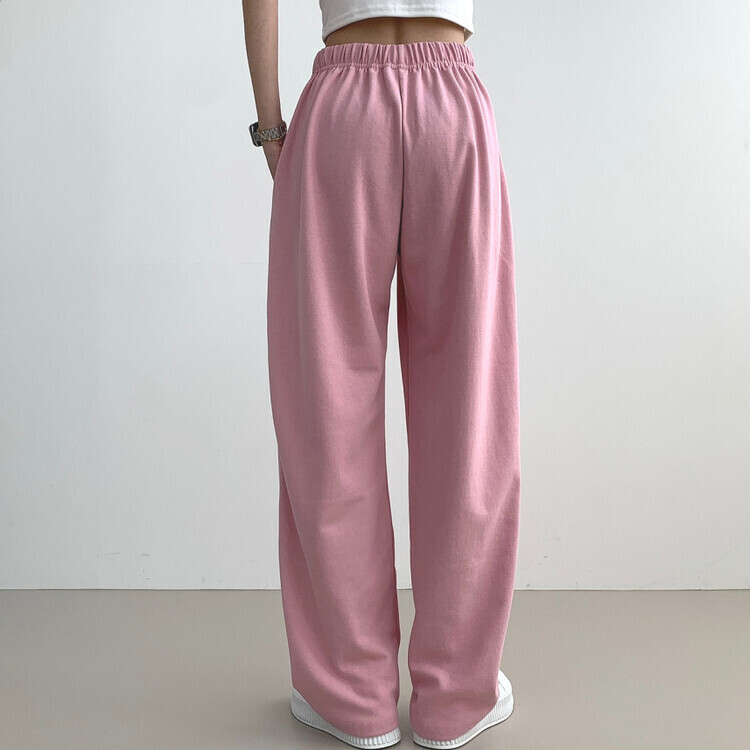 9Col비비드 컬러 롱와이드 밴딩 트레이닝 간절기 팬츠 핑크