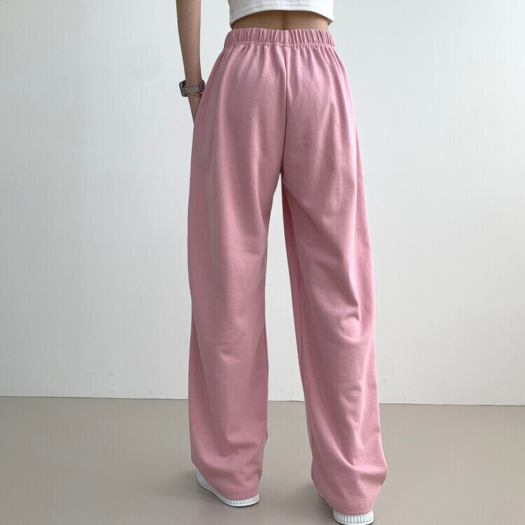 9Col비비드 컬러 롱와이드 밴딩 트레이닝 간절기 팬츠 핑크