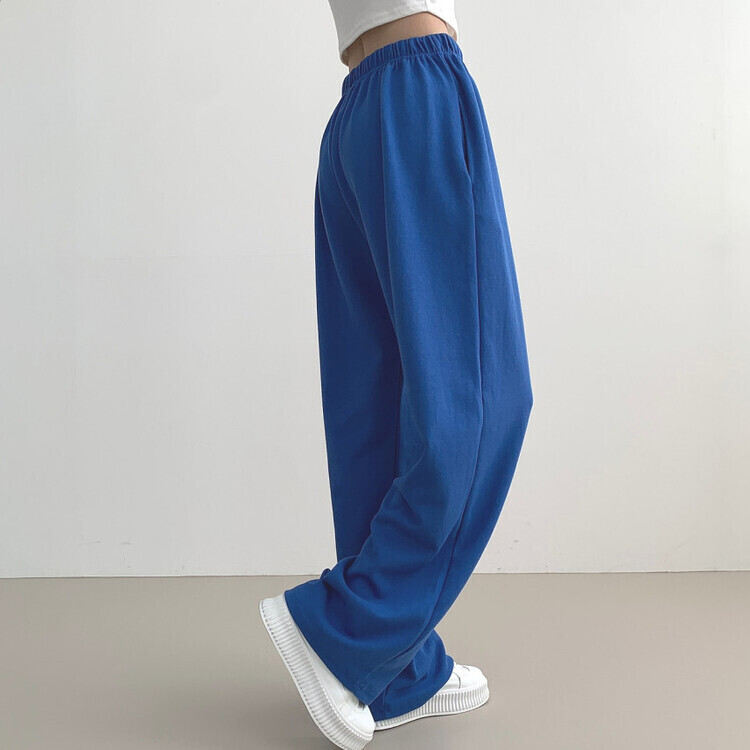 9Col비비드 컬러 롱와이드 밴딩 트레이닝 간절기 팬츠 블루