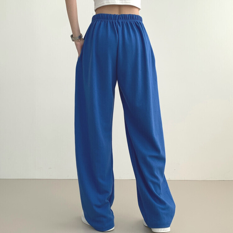 9Col비비드 컬러 롱와이드 밴딩 트레이닝 간절기 팬츠 블루