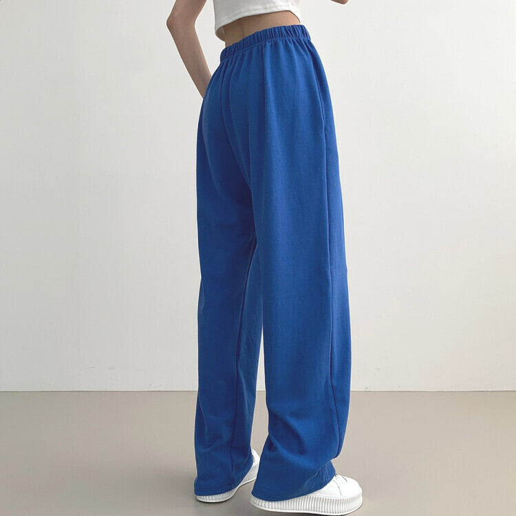 9Col비비드 컬러 롱와이드 밴딩 트레이닝 간절기 팬츠 블루