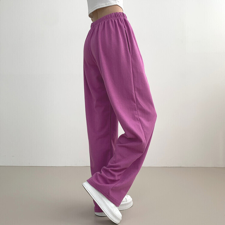 9Col비비드 컬러 롱와이드 밴딩 트레이닝 간절기 팬츠 퍼플