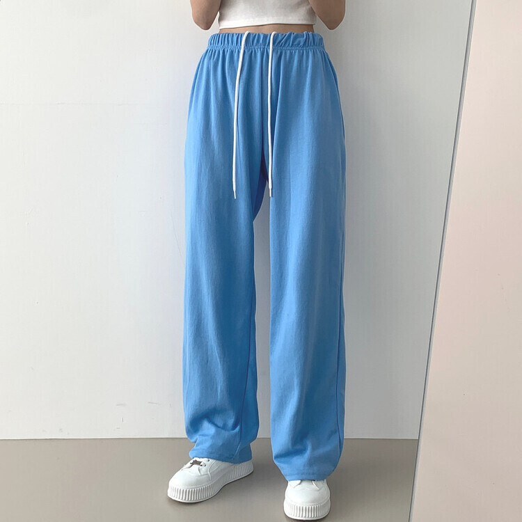 9Col비비드 컬러 롱와이드 밴딩 트레이닝 간절기 팬츠 소라