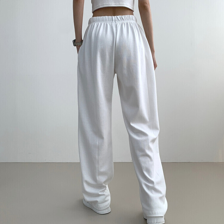 9Col비비드 컬러 롱와이드 밴딩 트레이닝 간절기 팬츠 아이보리