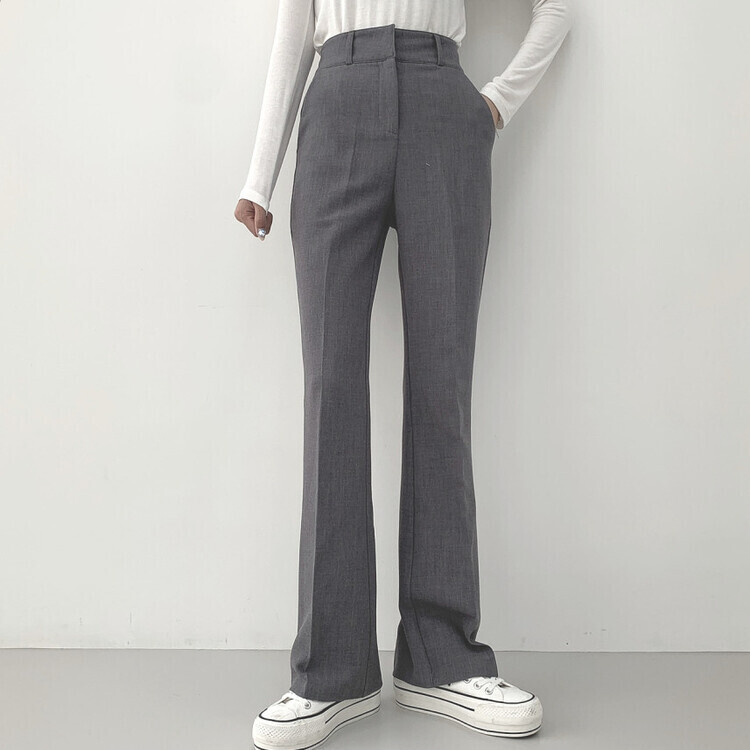 スリムブーツカットスラックス(丈選択可能/S~2XL)｜ロングパンツ｜韓国