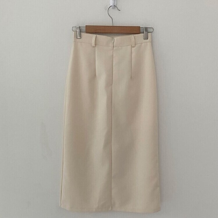 [SET]フロントスリットロングスカート+ベルト