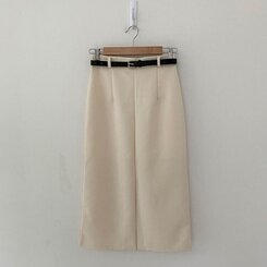 [SET]フロントスリットロングスカート+ベルト