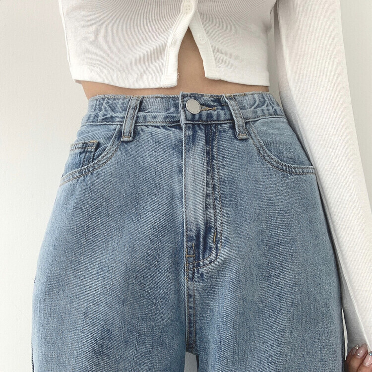 속밴딩 자신만만 워싱 롱와이드 극찬핏 데님팬츠 연청