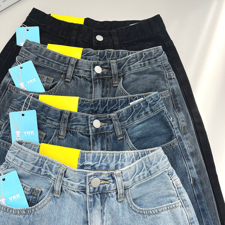 속밴딩 자신만만 워싱 롱와이드 극찬핏 데님팬츠