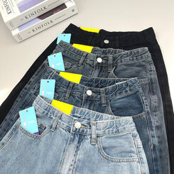 ウォッシングワイドロングデニムパンツ(丈選択可能/S~2XL)