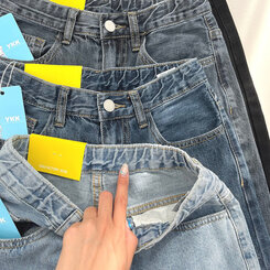 ウォッシングワイドロングデニムパンツ(丈選択可能/S~2XL)