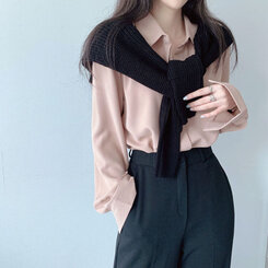 シークレットボタンルーズフィットシャツ10色 BEIGE