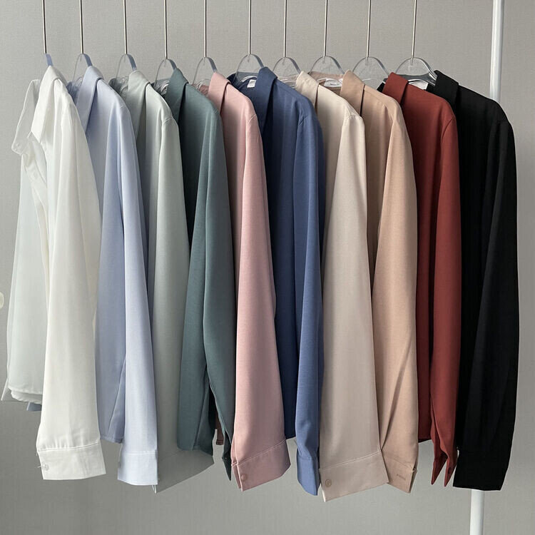 シークレットボタンルーズフィットシャツ10色