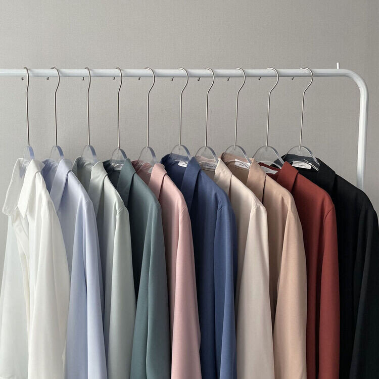 シークレットボタンルーズフィットシャツ10色