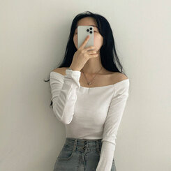 2WAYオフショルダー長袖Tシャツ｜長袖Tシャツ｜韓国ファッション