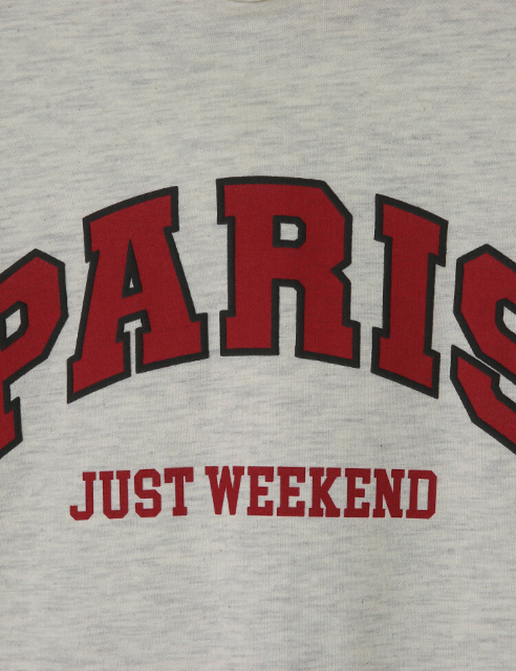 PARIS英文コットンフードパーカー