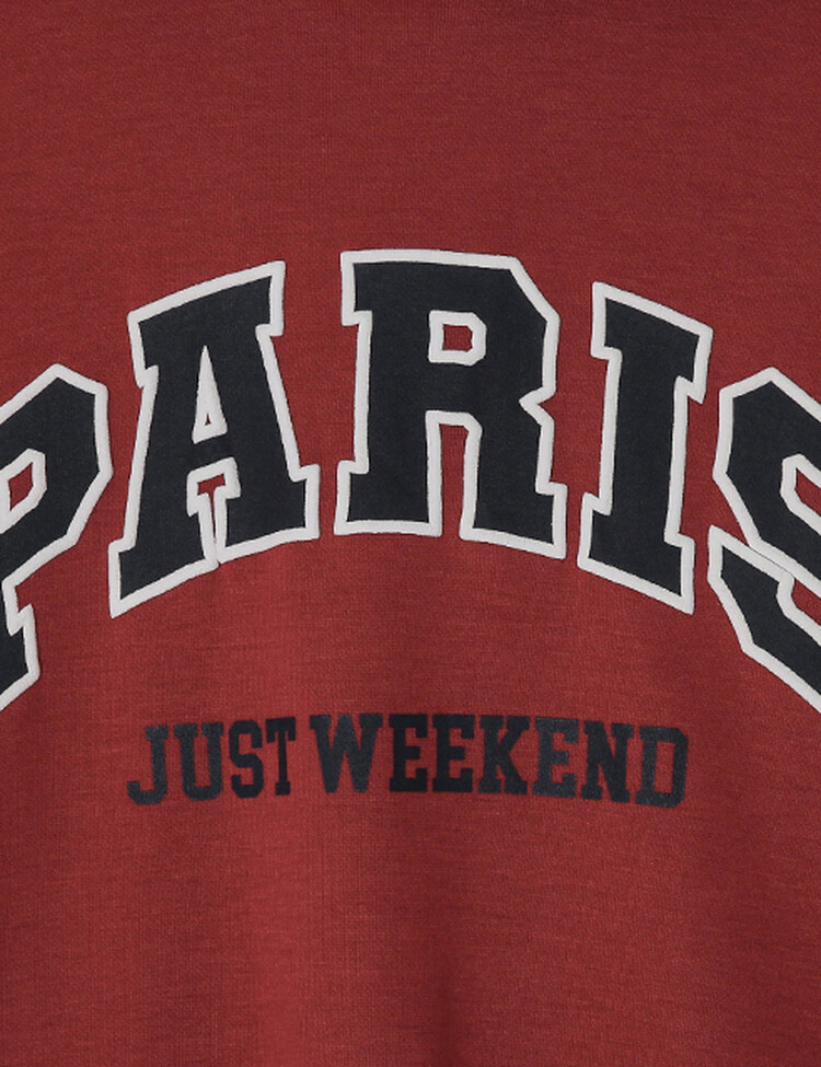 PARIS英文コットンフードパーカー