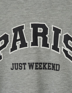 PARIS英文コットンフードパーカー