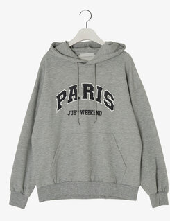 PARIS英文コットンフードパーカー