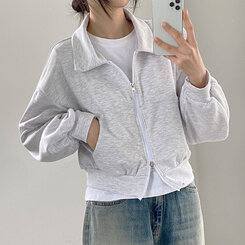 2WAYファスナーカラークロップジップアップ｜ジャンパー｜韓国