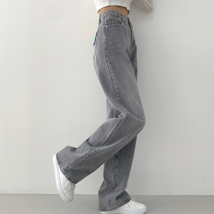 2XL인생 와이드 워싱 밴딩 롱와이드 제일 존예 데님팬츠 그레이