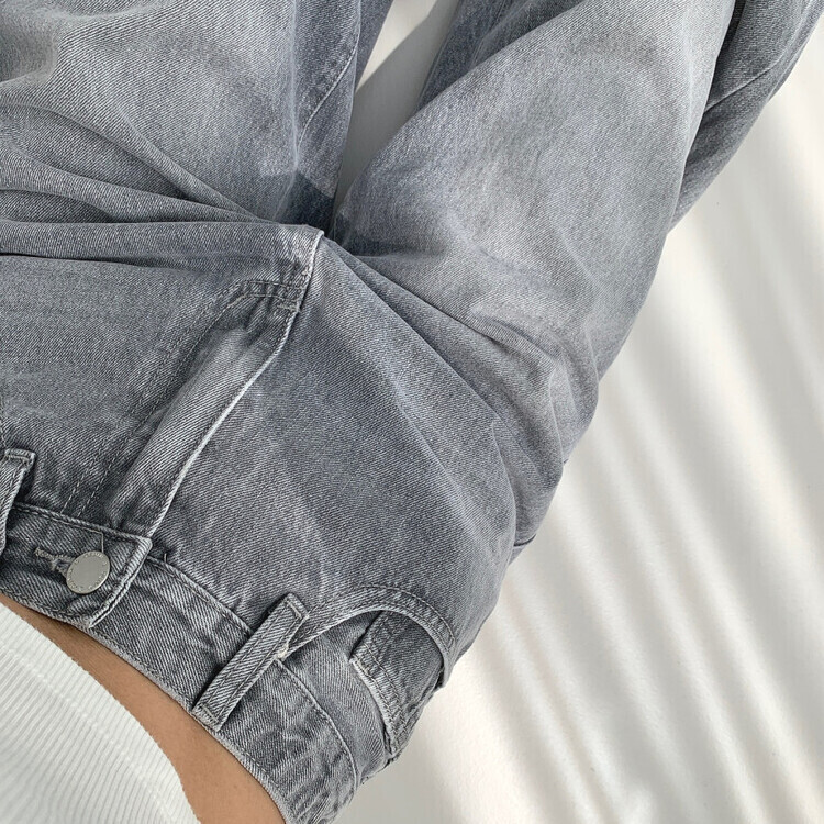 2XL인생 와이드 워싱 밴딩 롱와이드 제일 존예 데님팬츠 그레이