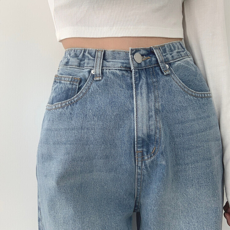 2XL인생 와이드 워싱 밴딩 롱와이드 제일 존예 데님팬츠 연청