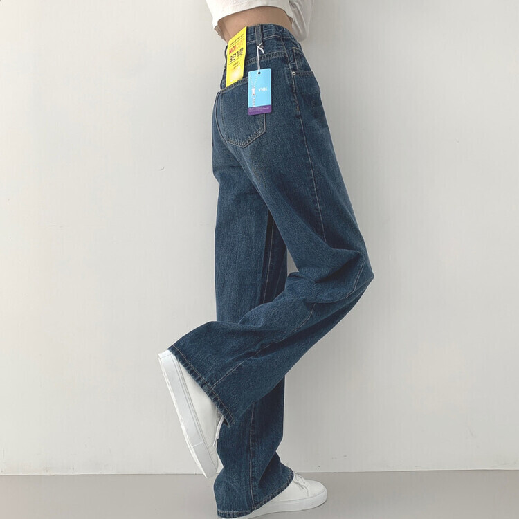 2XL인생 와이드 워싱 밴딩 롱와이드 제일 존예 데님팬츠 중청