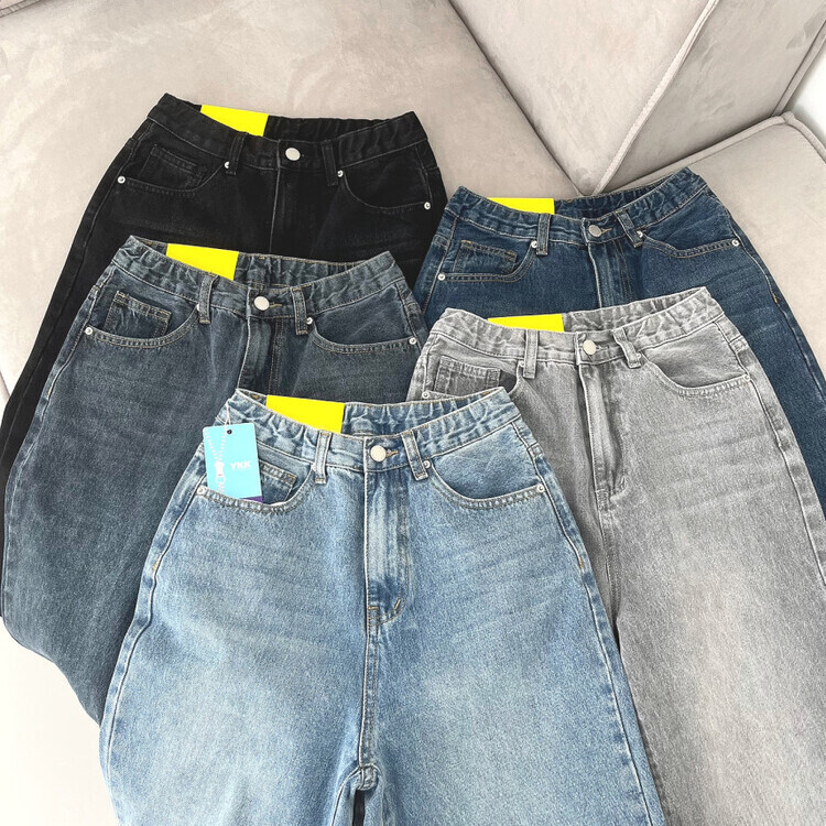 2XL인생 와이드 워싱 밴딩 롱와이드 제일 존예 데님팬츠