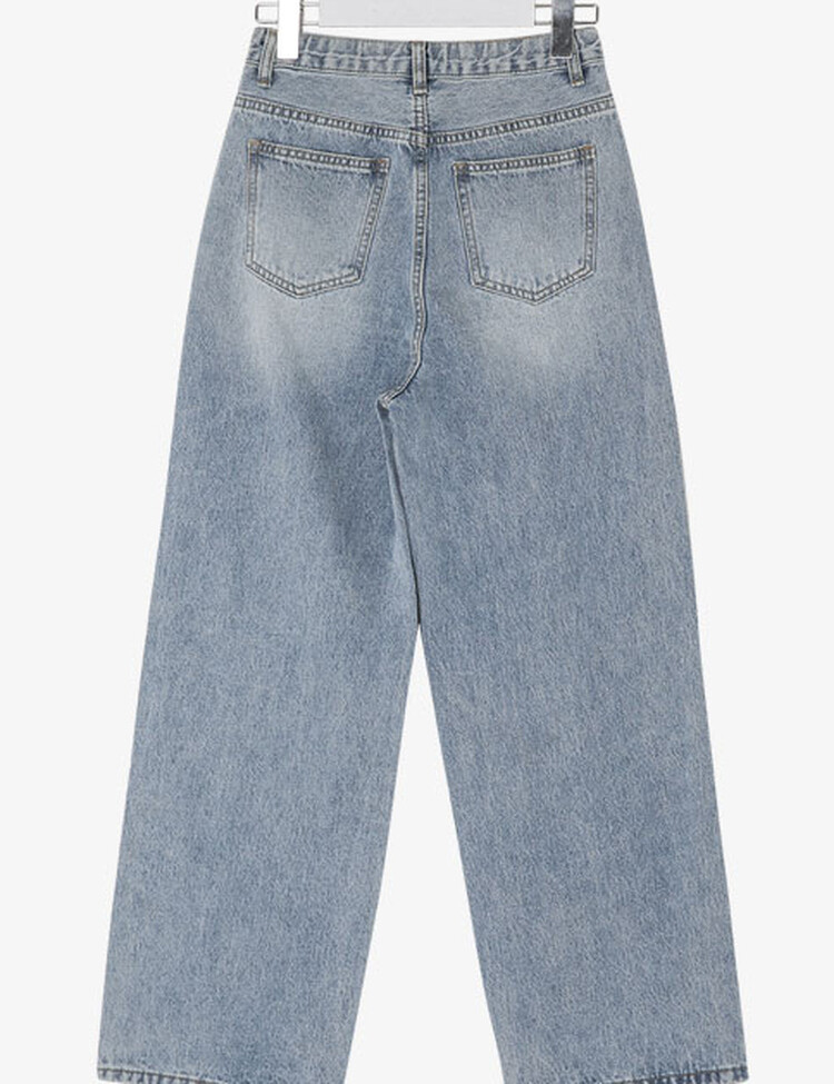 [숏,기본,롱~2XL] 와이드핏 밴딩 데님 팬츠 (5color)