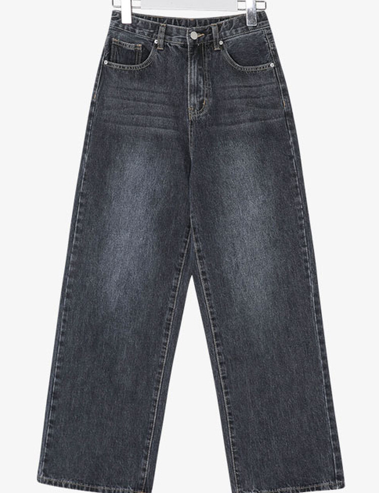[숏,기본,롱~2XL] 와이드핏 밴딩 데님 팬츠 (5color)