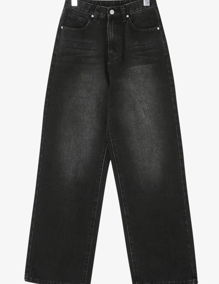 [숏,기본,롱~2XL] 와이드핏 밴딩 데님 팬츠 (5color)