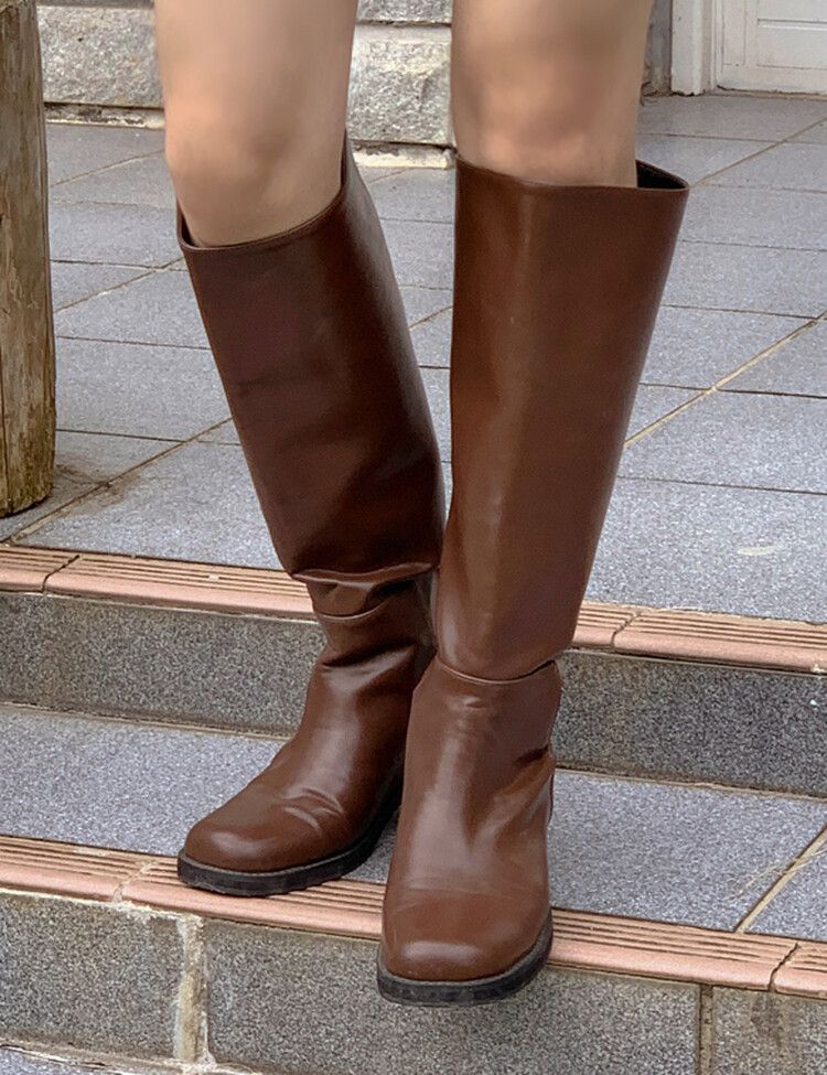 【新品値札付き】ing ロングブーツ ブラウン 25cm イング ing ロングブーツ （ダークブラウン） -Mode et Jacomo × ing