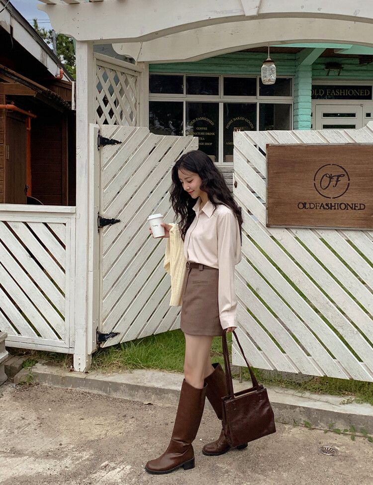 フェミニンレザーロングブーツ｜ブーツ｜韓国ファッション通販 SONA