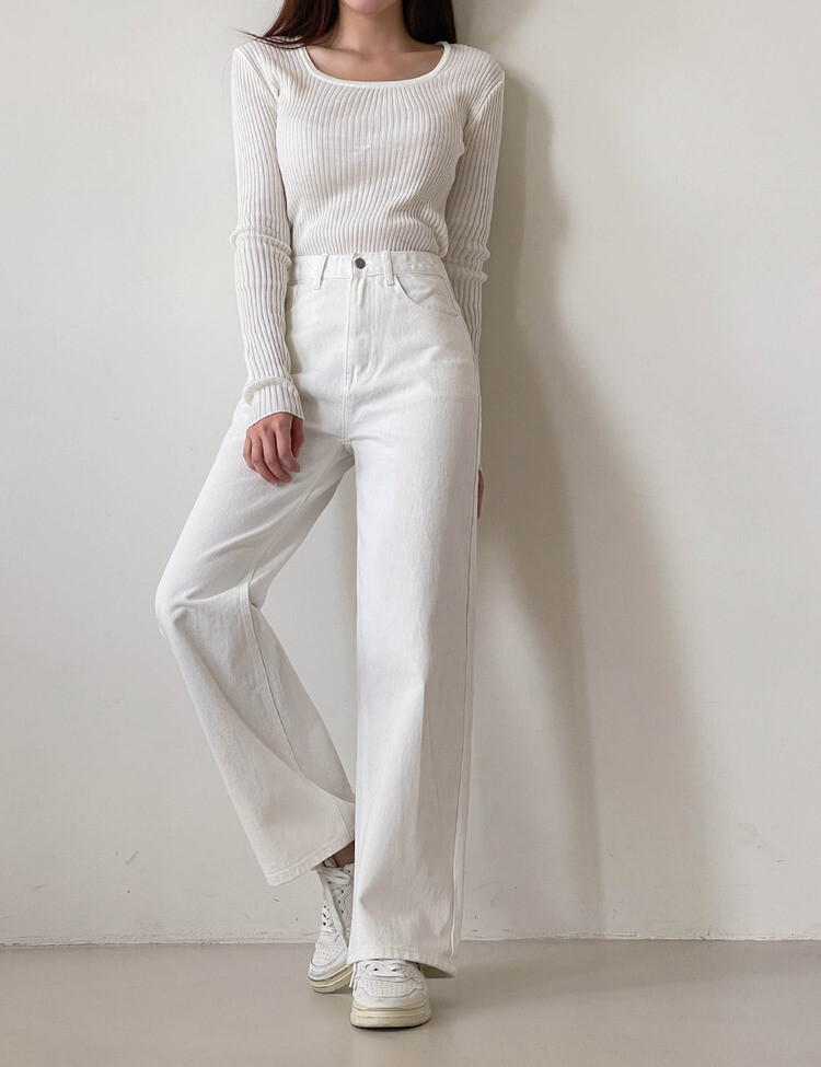 [5컬러/S~2XL/숏,기본,롱] 후기극찬! 와이드핏 롱 코튼팬츠 화이트