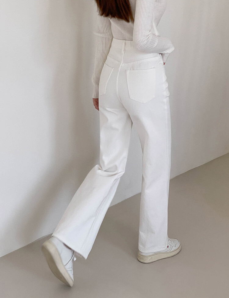 [5컬러/S~2XL/숏,기본,롱] 후기극찬! 와이드핏 롱 코튼팬츠 화이트
