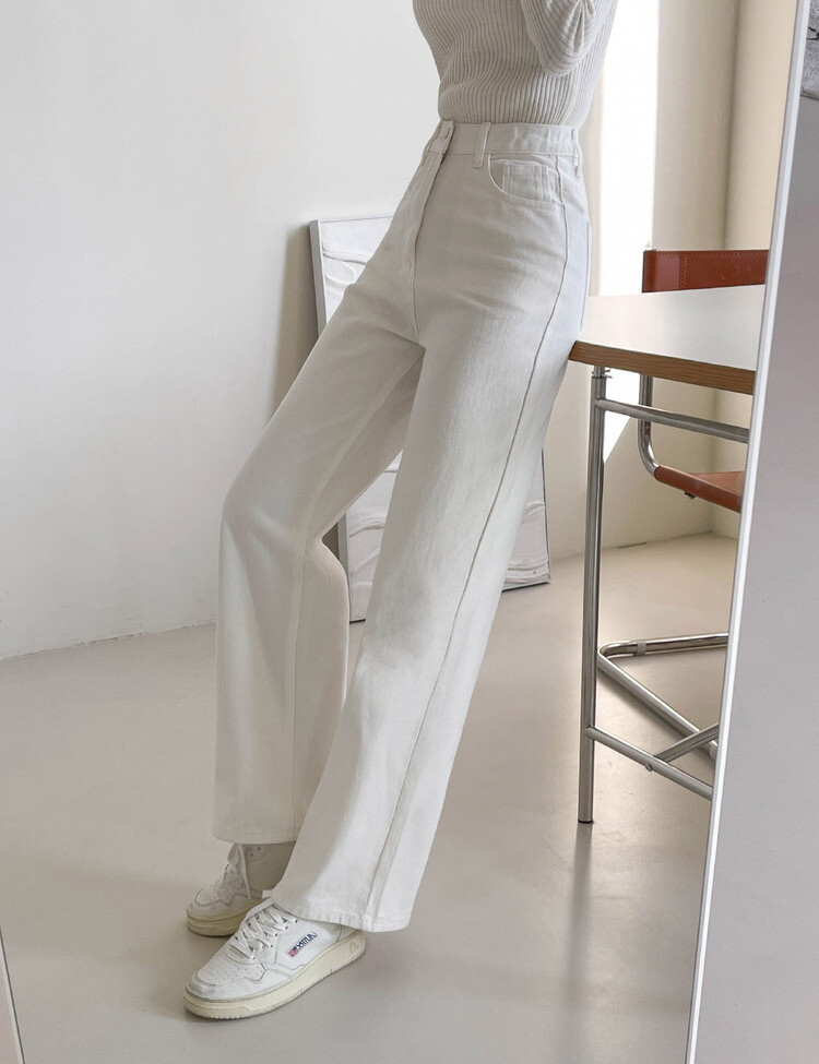 [5컬러/S~2XL/숏,기본,롱] 후기극찬! 와이드핏 롱 코튼팬츠 화이트