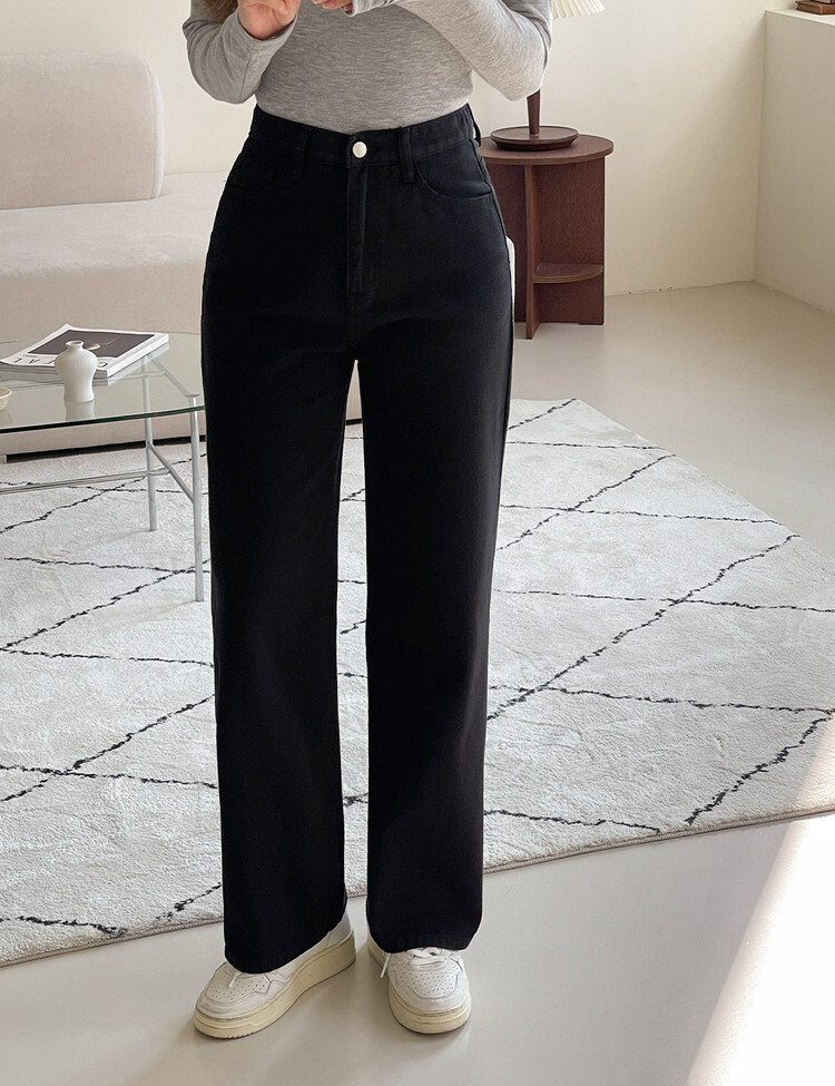 [5컬러/S~2XL/숏,기본,롱] 후기극찬! 와이드핏 롱 코튼팬츠 블랙