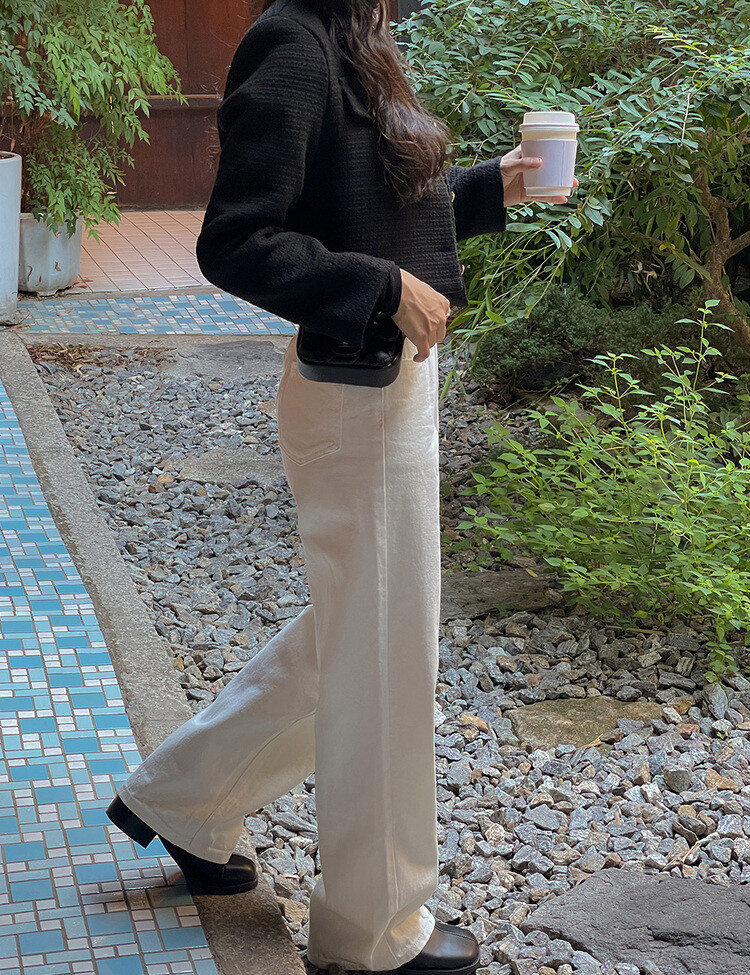 ✨리뷰극찬✨ 프렌치 시크 노카라 브이넥 트위드 자켓 블랙(브이넥)