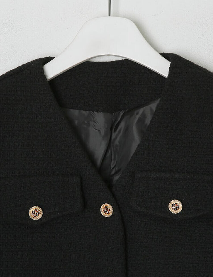 ✨리뷰극찬✨ 프렌치 시크 노카라 브이넥 트위드 자켓