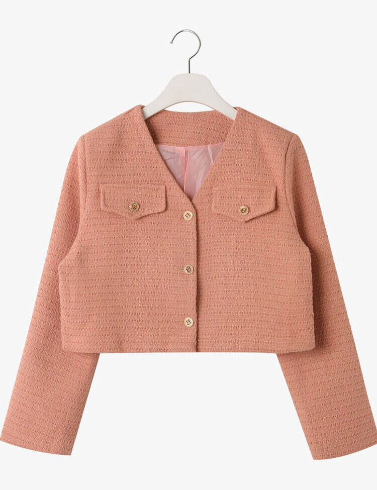 ✨리뷰극찬✨ 프렌치 시크 노카라 브이넥 트위드 자켓