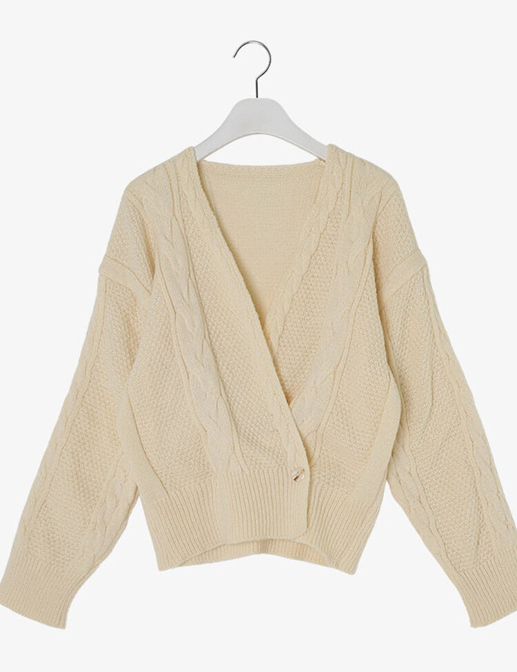 디데이 브이넥 니트 가디건
