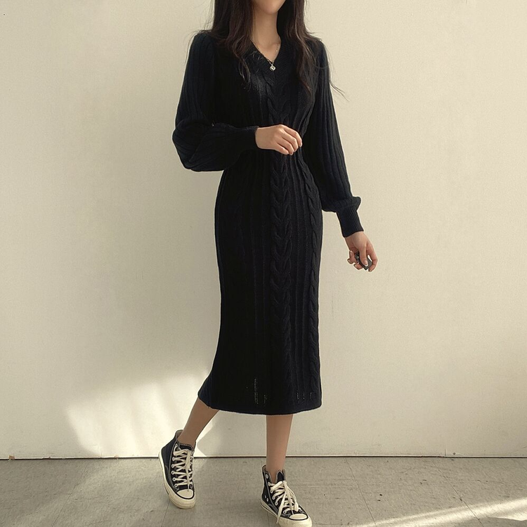 BALENCIAGA ブラックニットロングワンピース BALENCIAGA ブラックニットロングワンピース BALENCIAGA（バレンシアガ